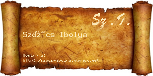 Szőcs Ibolya névjegykártya